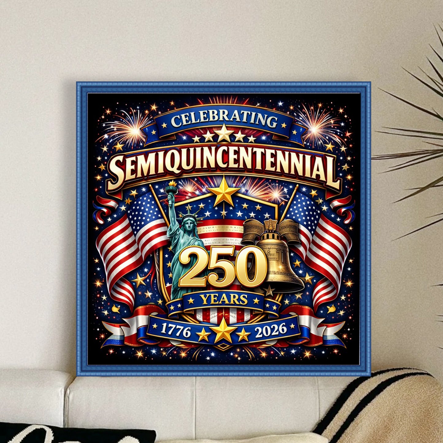 Independence Day - Full 14CT Counted Cross Stitch 40x40CM - Yishu