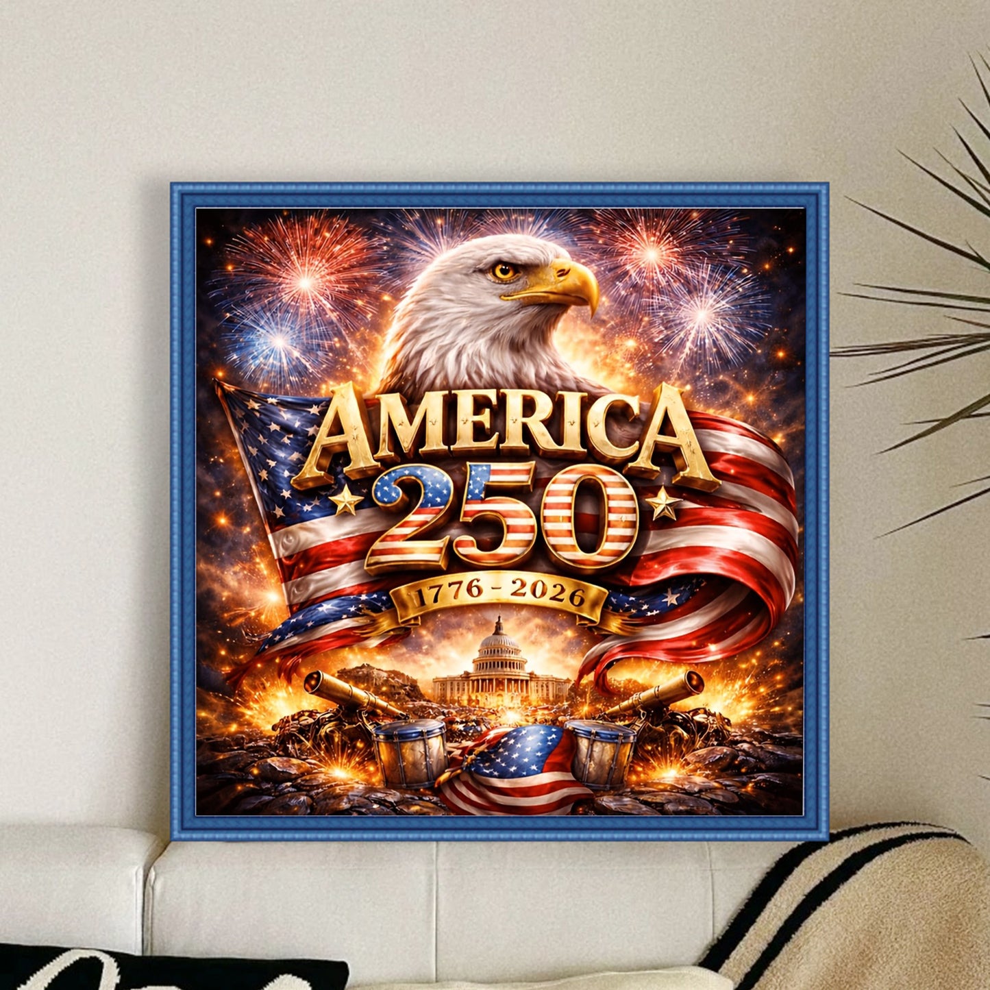 Independence Day - Full 14CT Counted Cross Stitch 40x40CM - Yishu
