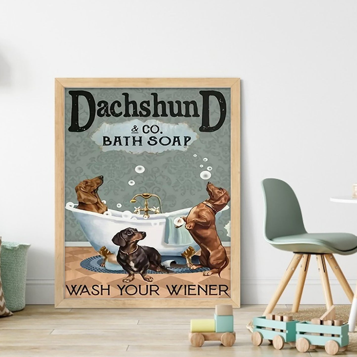 Puppy In Bathroom - Full 11CT Stamped Cross Stitch 40x50CM - Huacan
