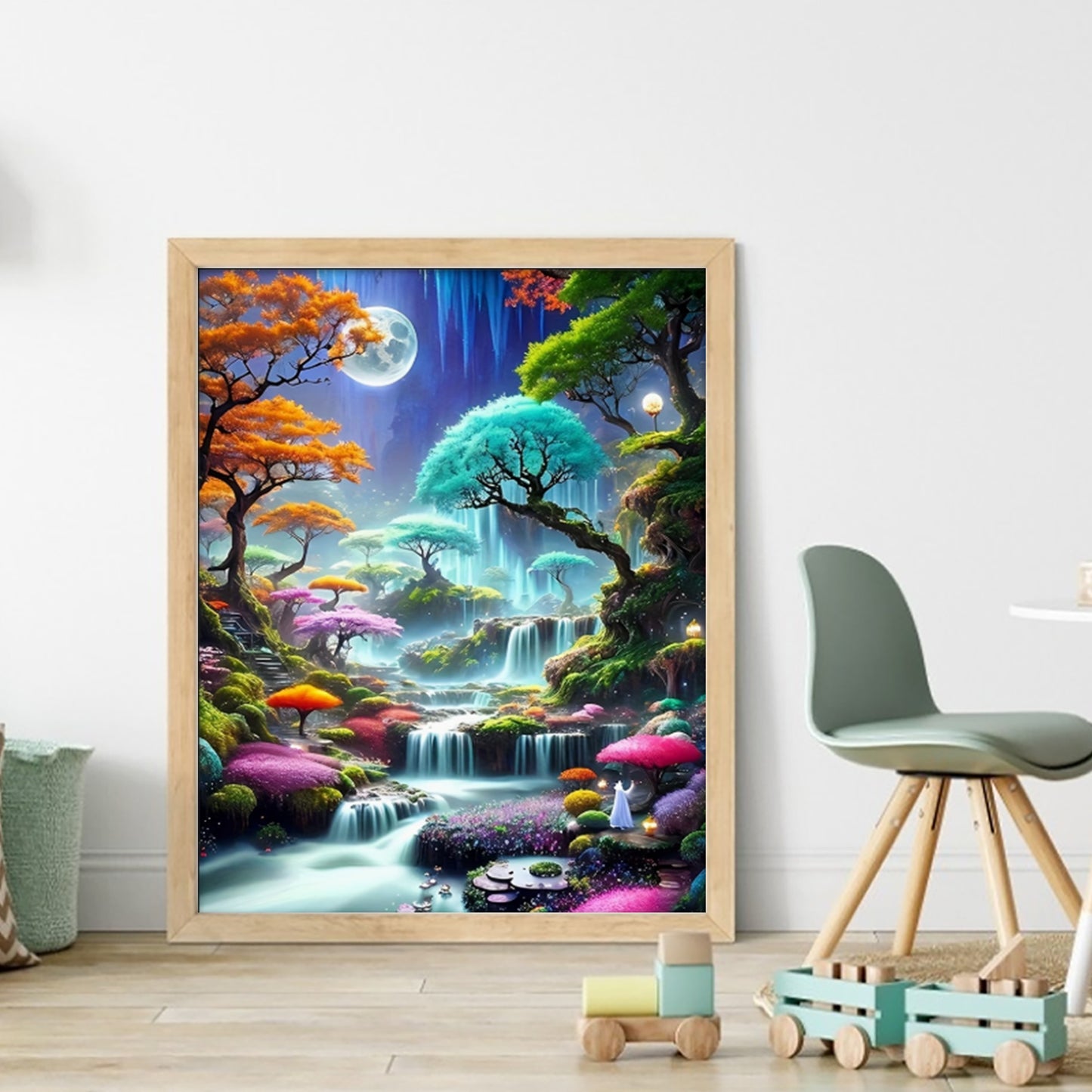 Mystic Moonlit Land - Full 11CT Stamped Cross Stitch 40x50CM - Huacan