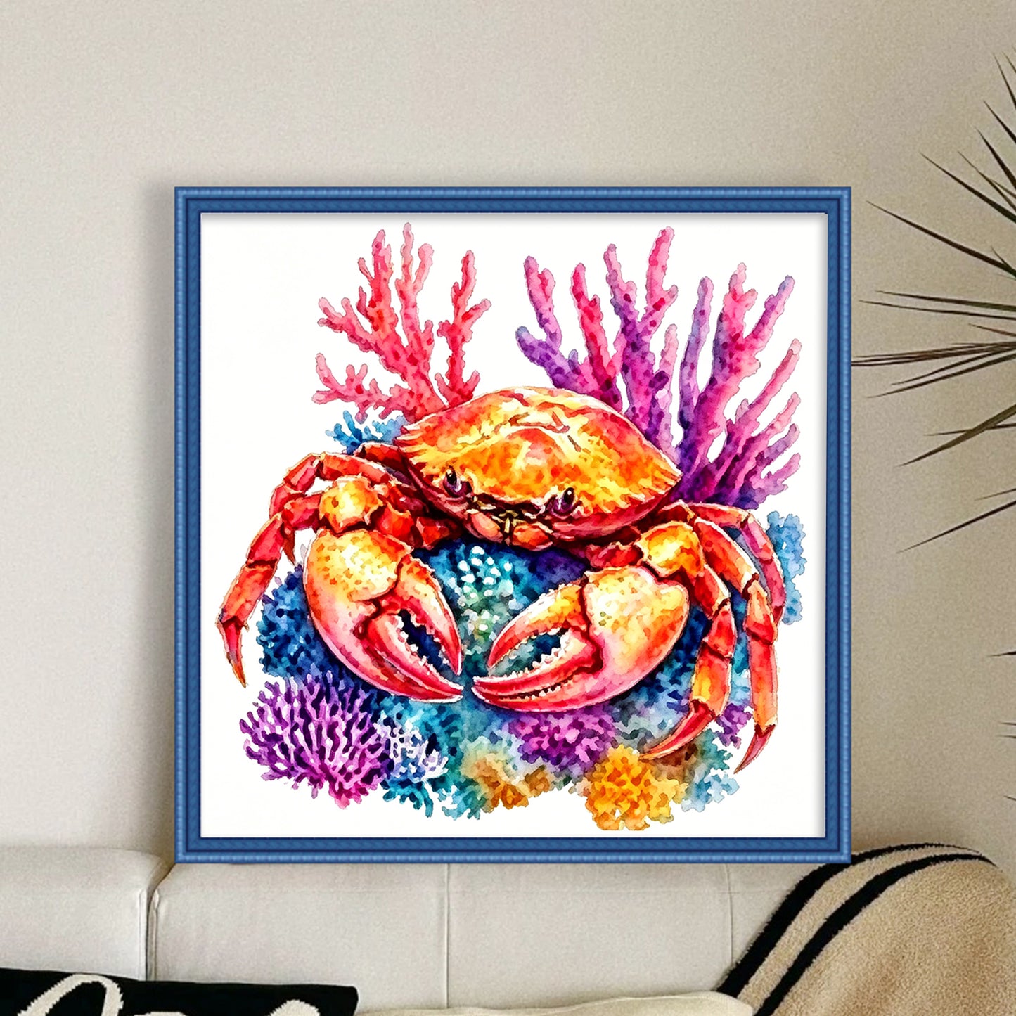 Crimson Crab - Full 11CT Stamped Cross Stitch 40x40CM - Yishu