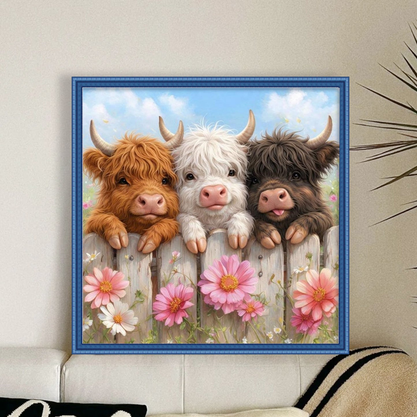 Highland Trio - Full 11CT Stamped Cross Stitch 40x40CM - Yishu