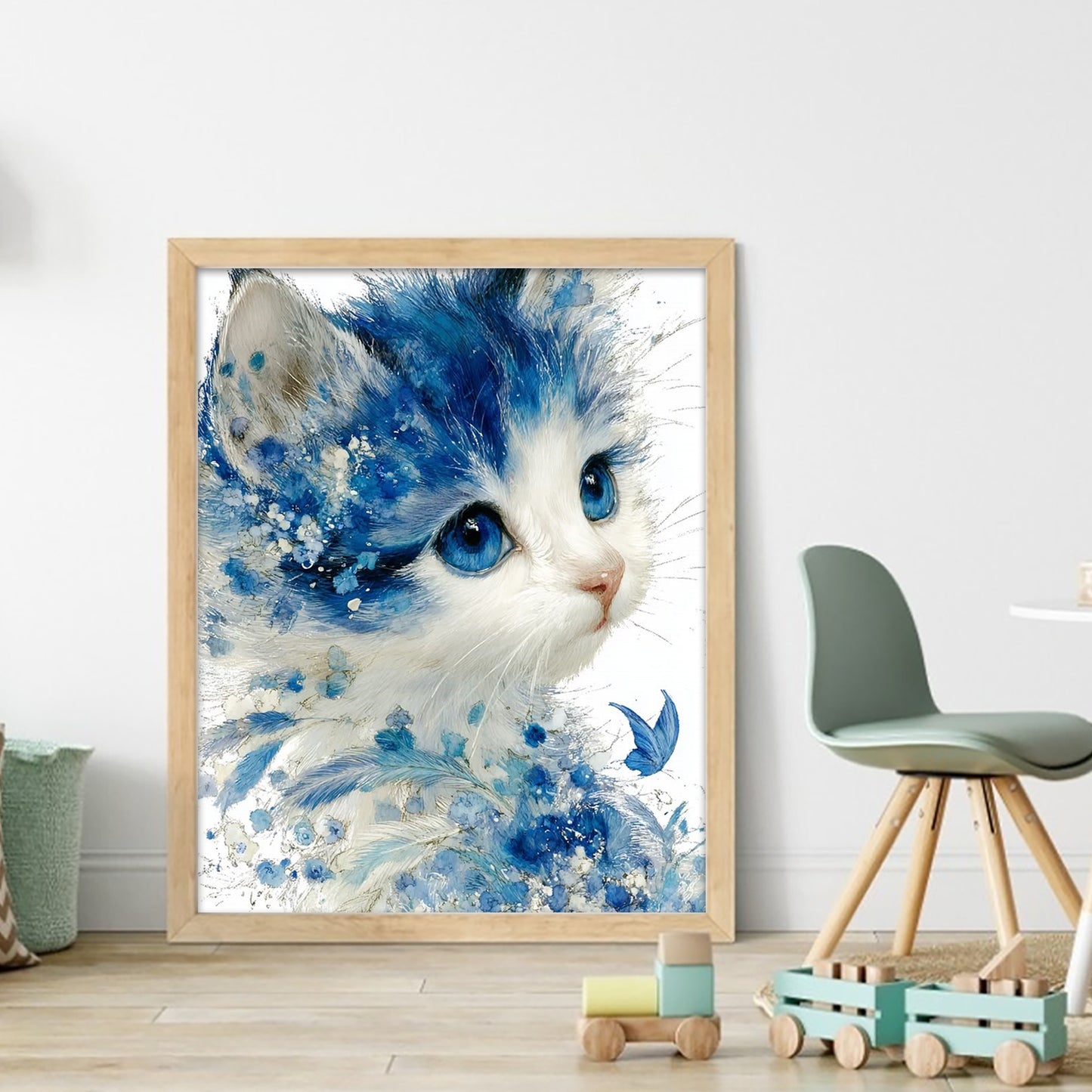 Porcelain Cat - Full 11CT Stamped Cross Stitch 40x50CM - Huacan