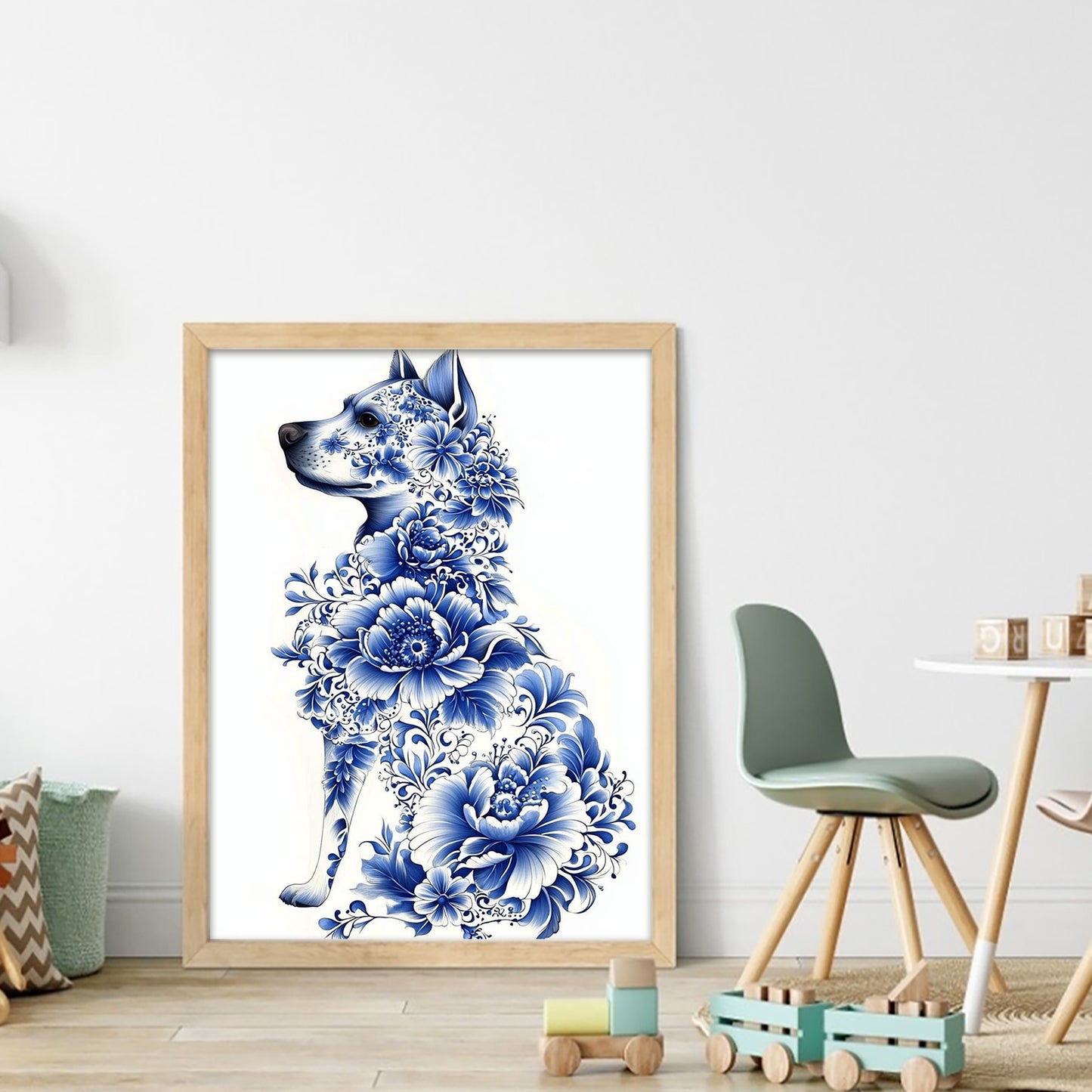 Porcelain Wolf - Full 11CT Stamped Cross Stitch 40x55CM - Huacan