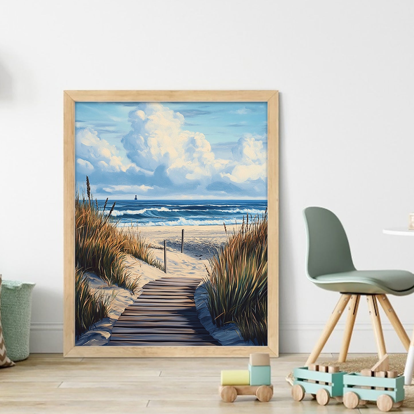 Beach Boardwalk - Full 11CT Stamped Cross Stitch 40x50CM - Huacan