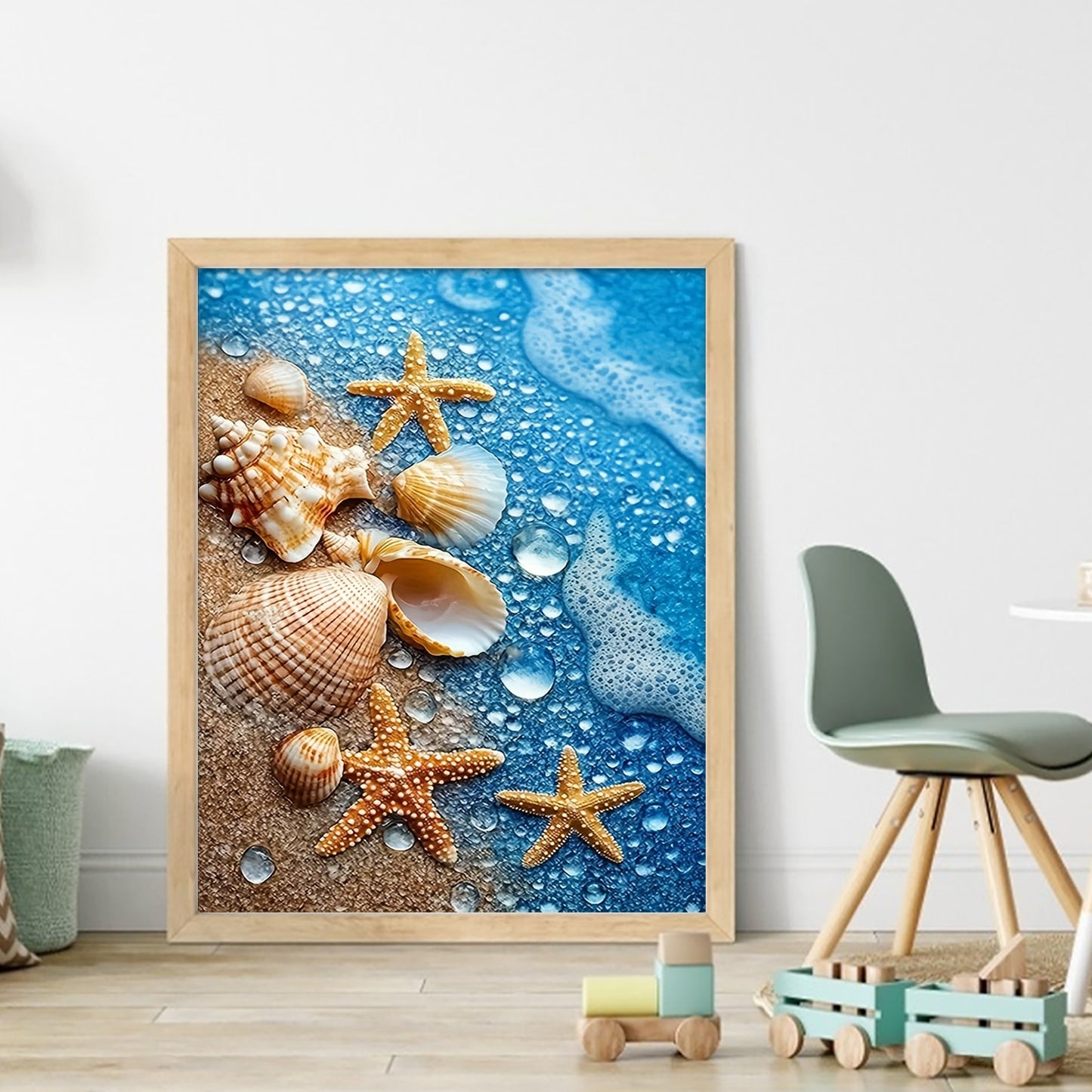 Seashell Starfish - Full 11CT Stamped Cross Stitch 40x50CM - Huacan