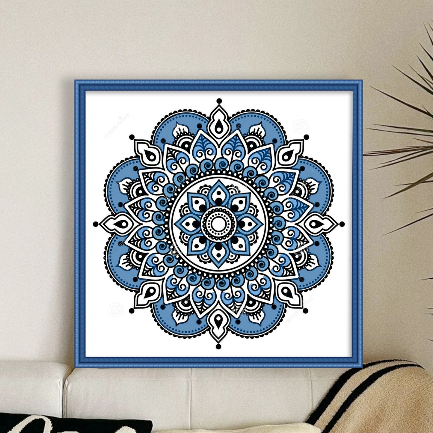 Porcelain Mandala - Full 11CT Stamped Cross Stitch 40x40CM - Huacan