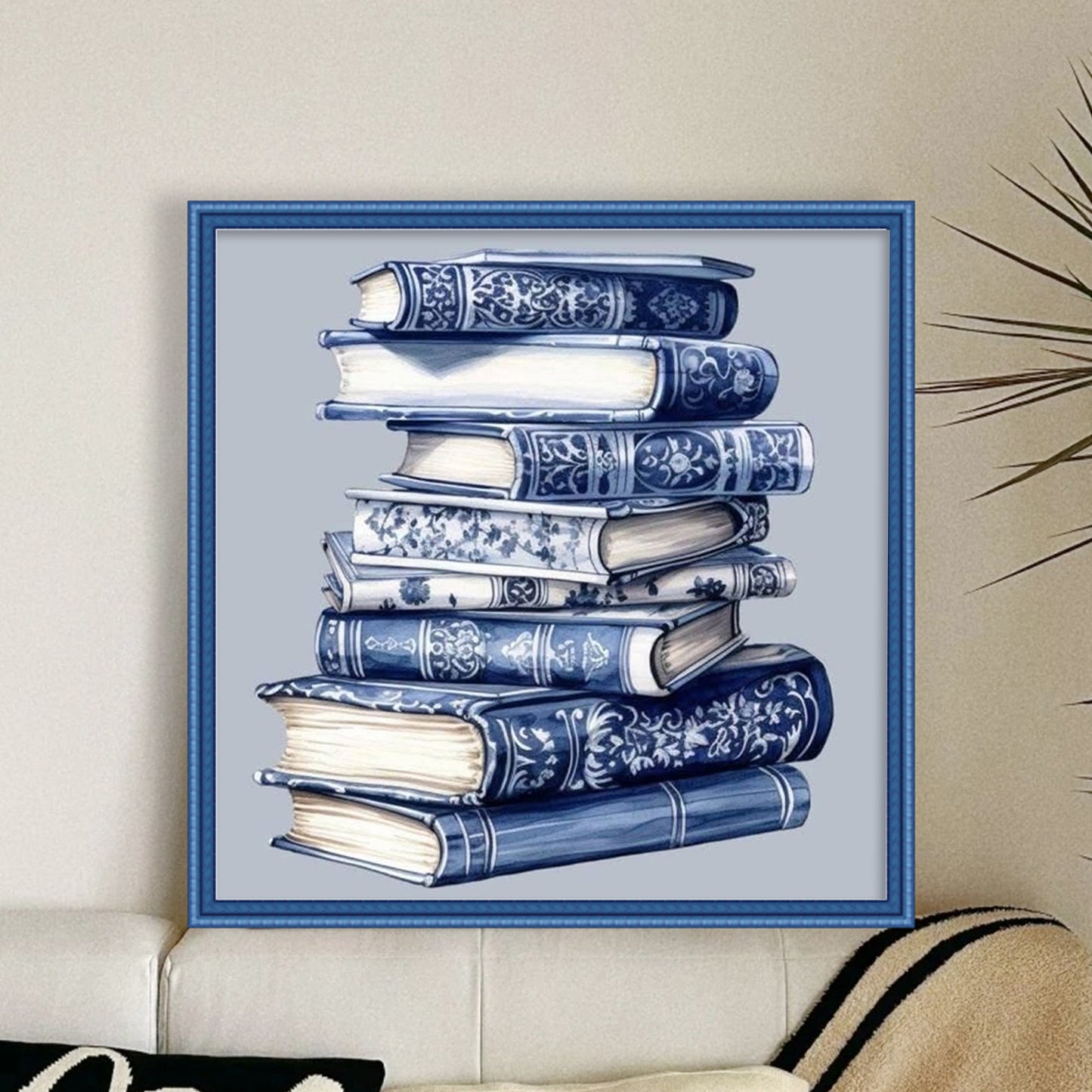 Porcelain Books - Full 11CT Stamped Cross Stitch 40x40CM - Huacan