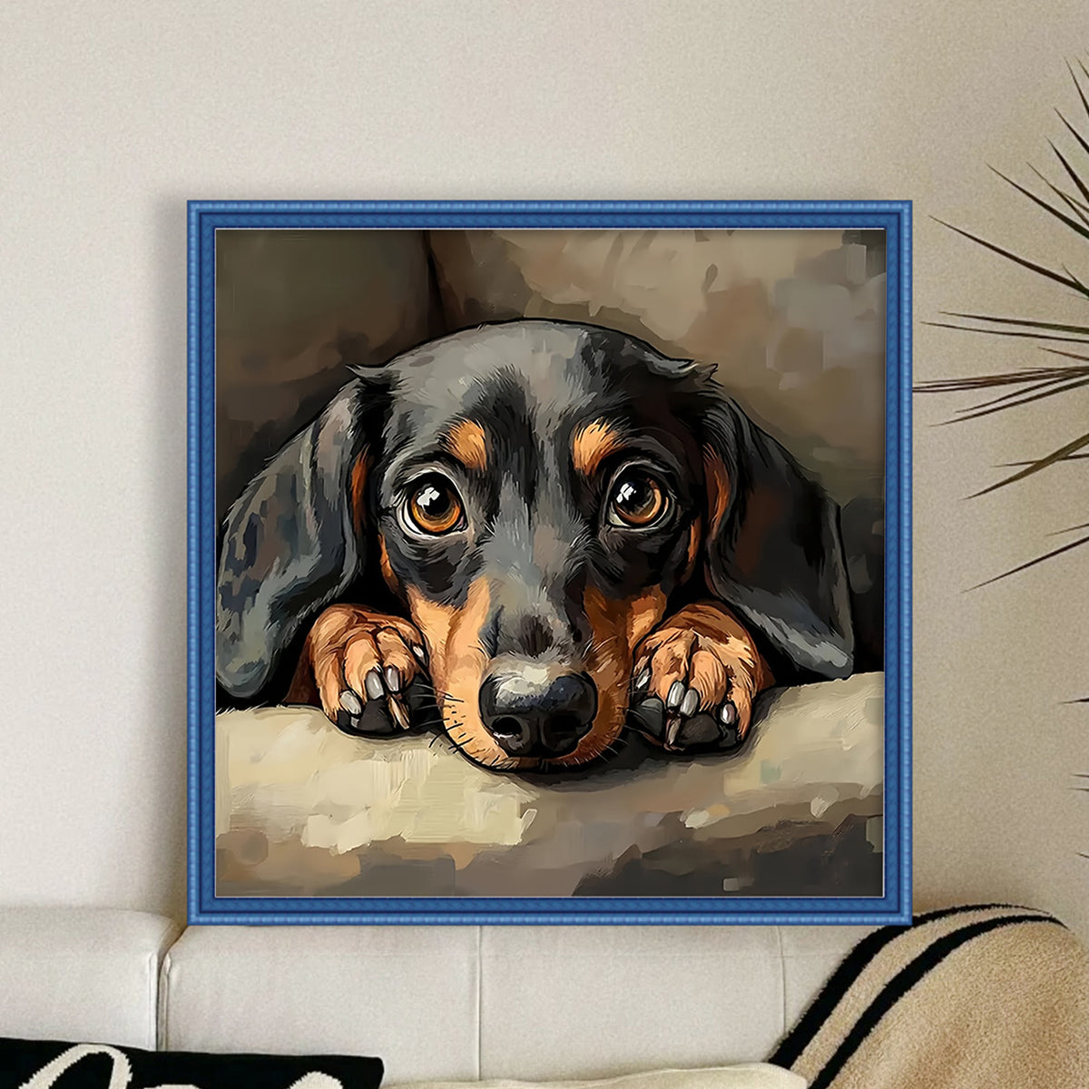 Dachshund-Dog - Full 14CT Counted Cross Stitch 40*40CM - Yishu