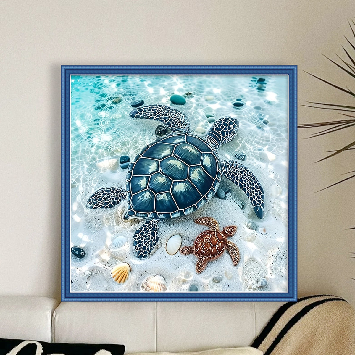 Turtle Beach – Vollständiges 14CT Zählmuster-Kreuzstichset 40*40cm – Yishu