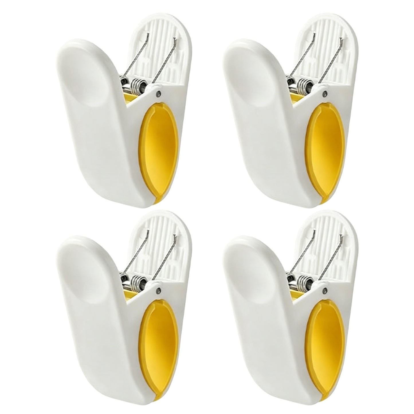 4PCS Cross Stitch Embroidery Fix Clips Small | White Yellow Trumpet Clamps for Embroideries Dressmaking Projects