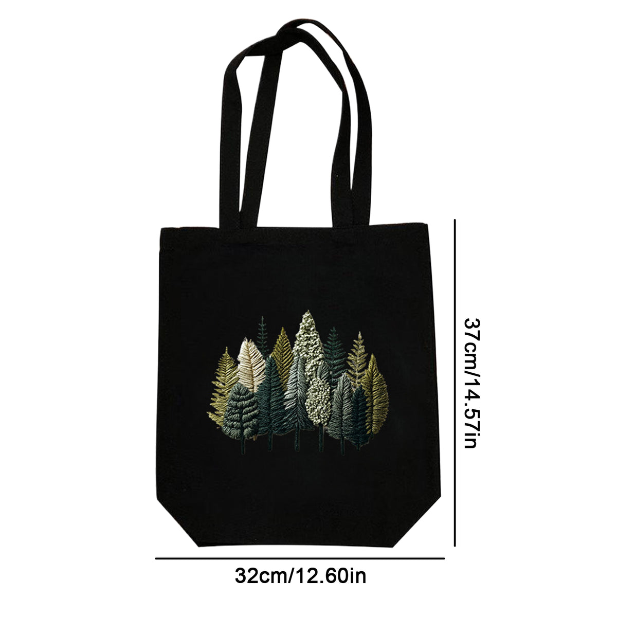 Forest Pines - DIY Embroidery Cross Stitch Kit with Pattern Cotton Threads Needles Hoop 32×37CM/12.60×14.57in