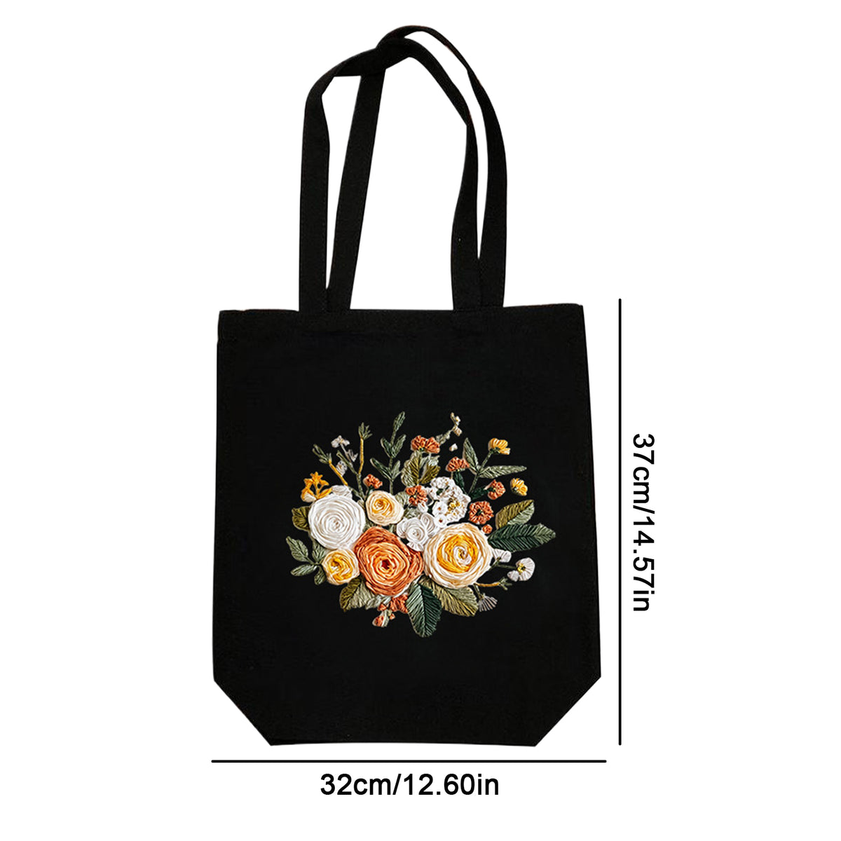 Apricot Bouquet - DIY Embroidery Cross Stitch Kit with Pattern Cotton Threads Needles Hoop 32×37CM/12.60×14.57in
