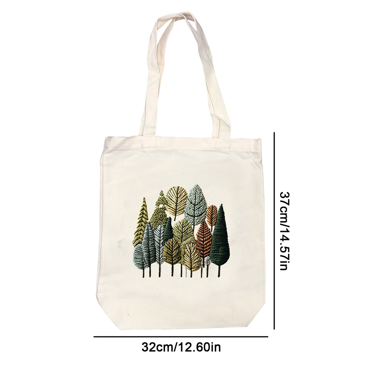 Autumn Pines - DIY Embroidery Cross Stitch Kit with Pattern Cotton Threads Needles Hoop 32×37CM/12.60×14.57in