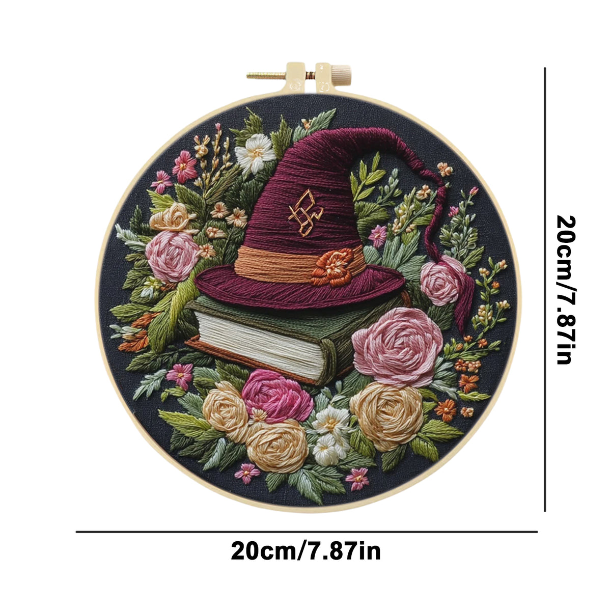 Dark Magic - DIY Embroidery Cross Stitch Kit with Pattern Cotton Threads Needles Hoop 30×30CM/11.81×11.81in