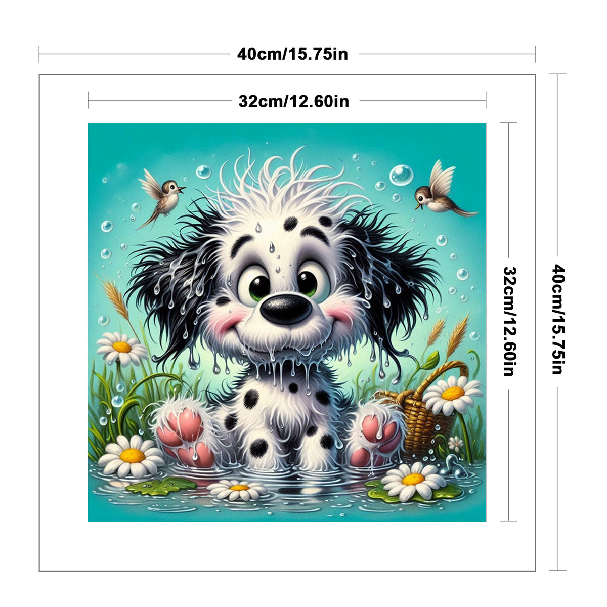 Dalmatiner-Hund - Vollständiges 14CT gezähltes Kreuzstichset 40*40 cm - Yishu