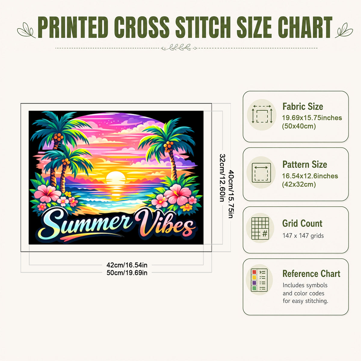 Summer Coast - Full 11CT Stamped Cross Stitch 50x40CM - Huacan