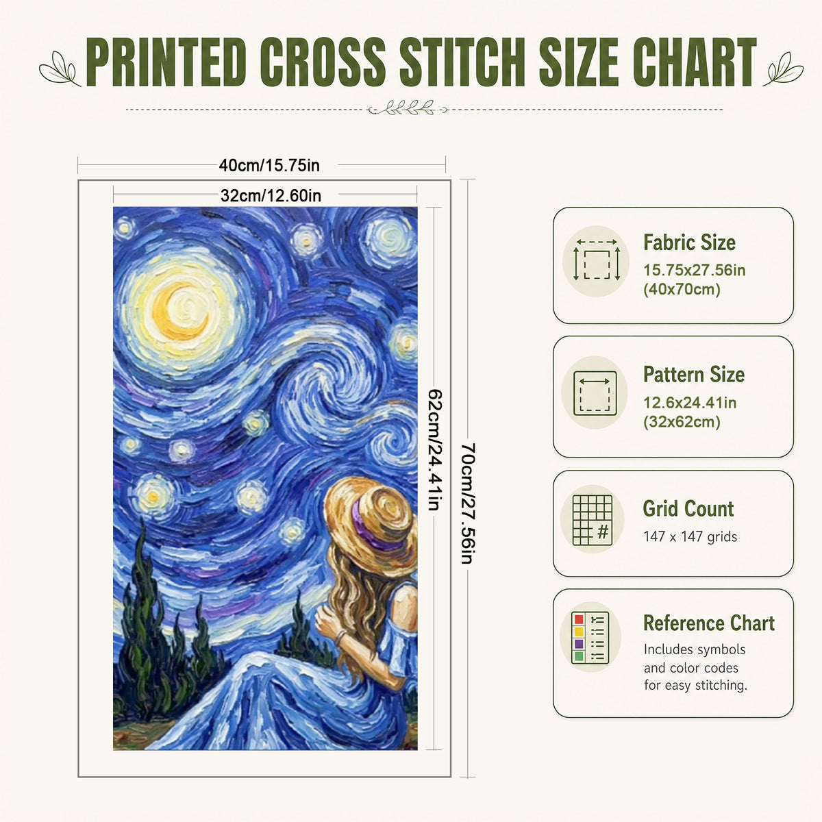 Resting Maiden - Full 11CT Stamped Cross Stitch 40x70CM - Huacan