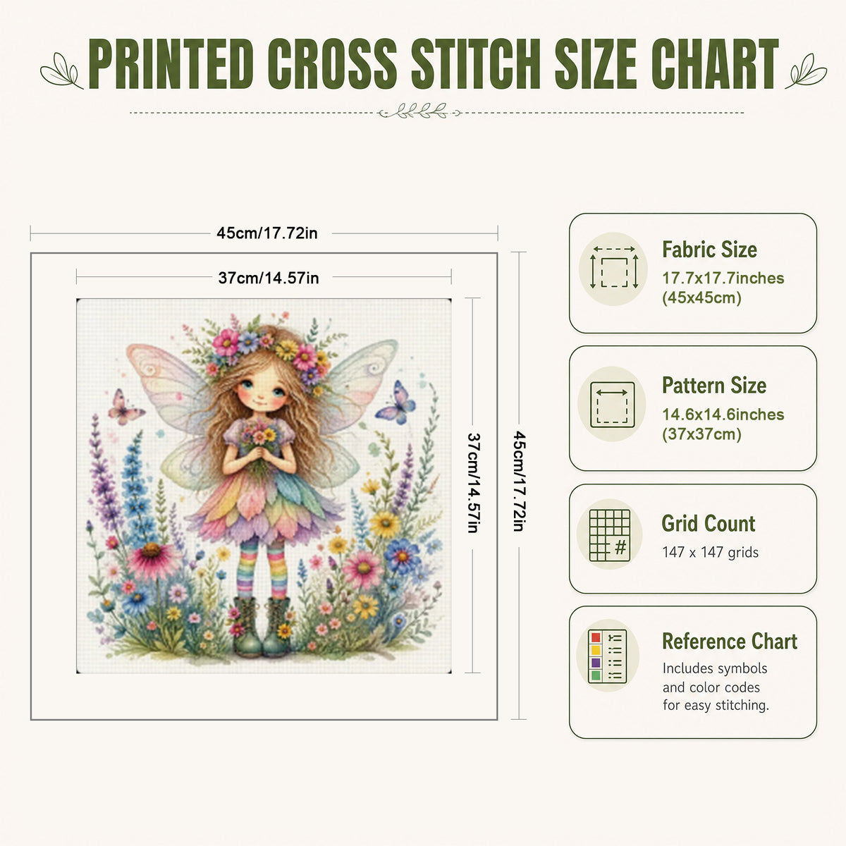 Girl - Full 11CT Stamped Cross Stitch 45x45CM - Yishu