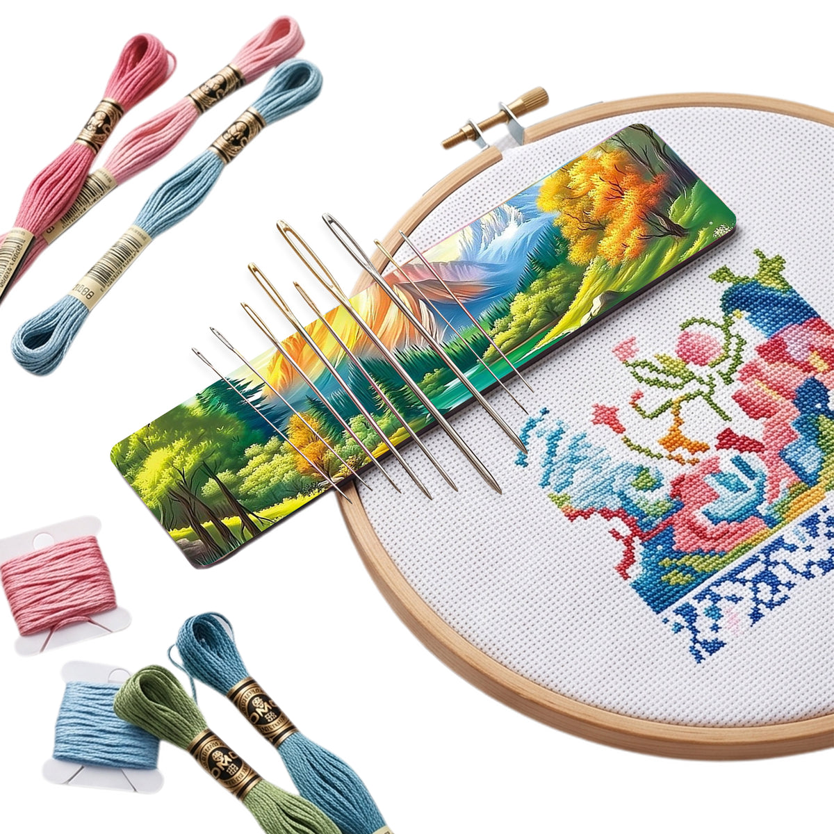 Golden Silver Mountains Acrylic Magnetic Sewing Accessory Needle Minder