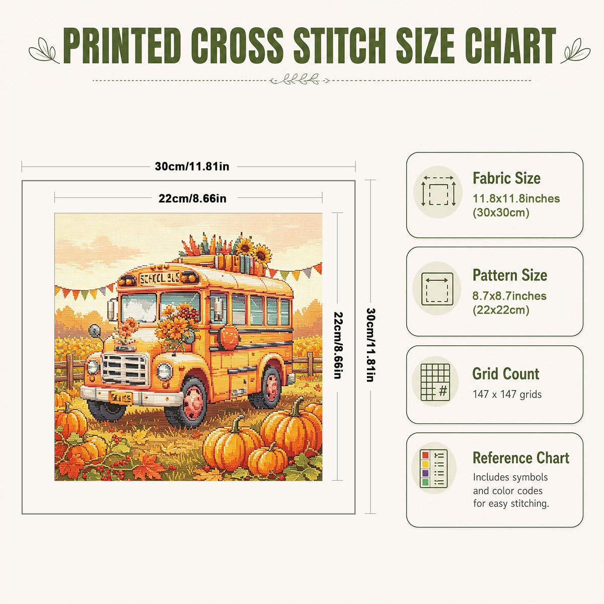 Autumn Shuttle - Full 14CT Stamped Cross Stitch 30x30CM - Huacan