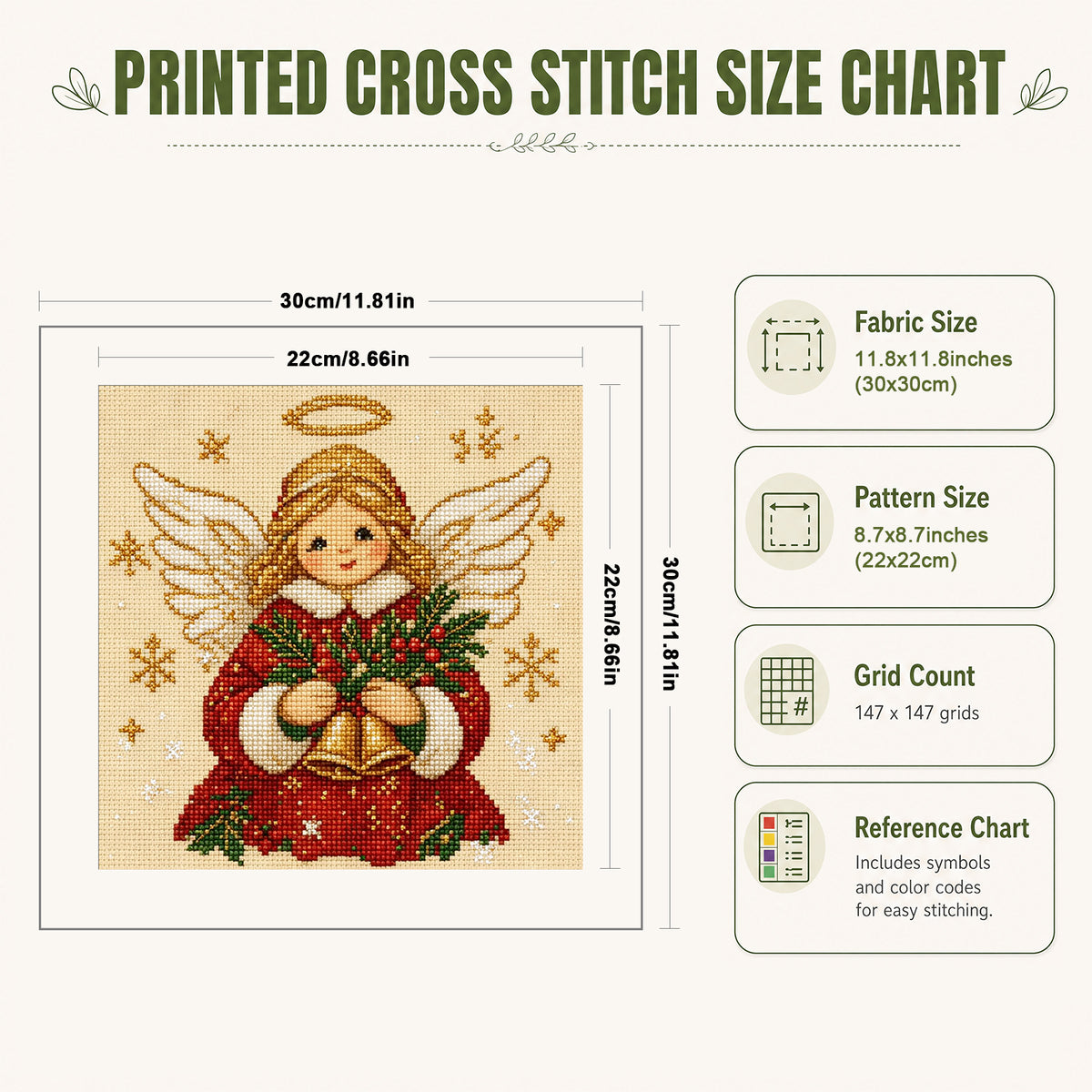 Bell Saint - Full 14CT Stamped Cross Stitch 30x30CM - Huacan