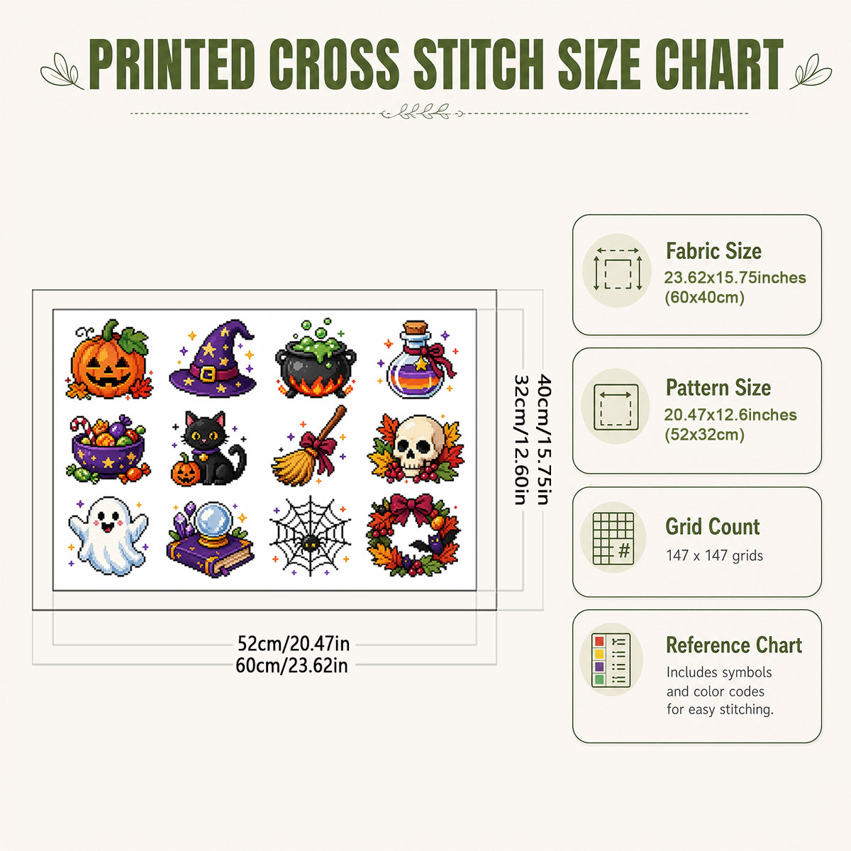Christmas Scenes - Full 11CT Stamped Cross Stitch 60x40CM - Huacan