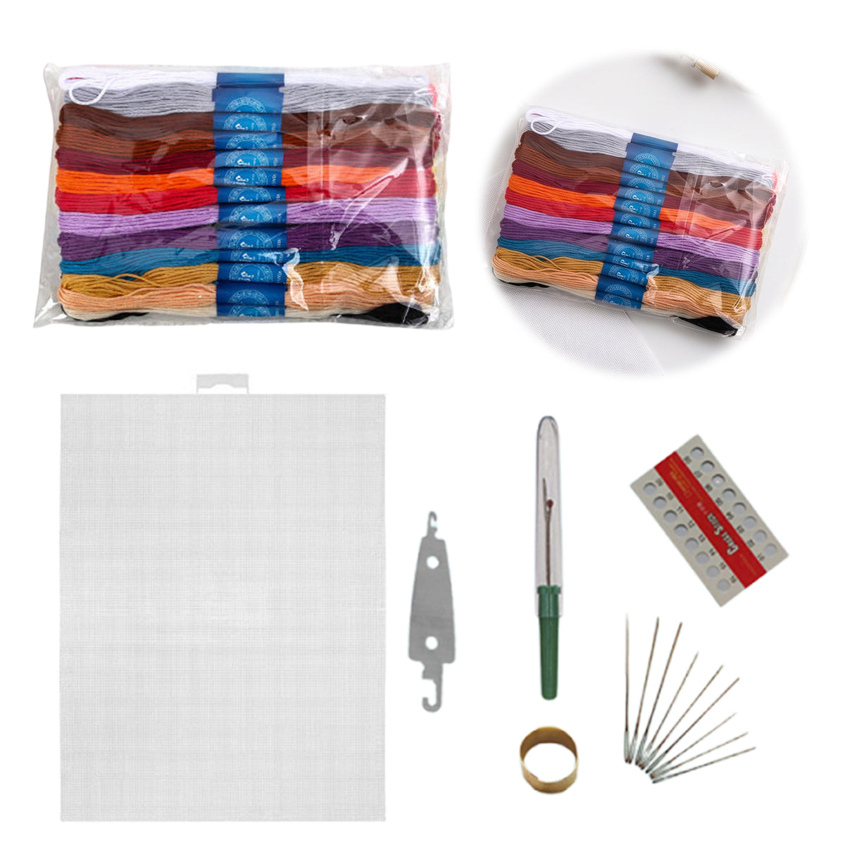 DIY Embroidery Starter Set Thread Stitch Kit(24 Colors Basic Kit)
