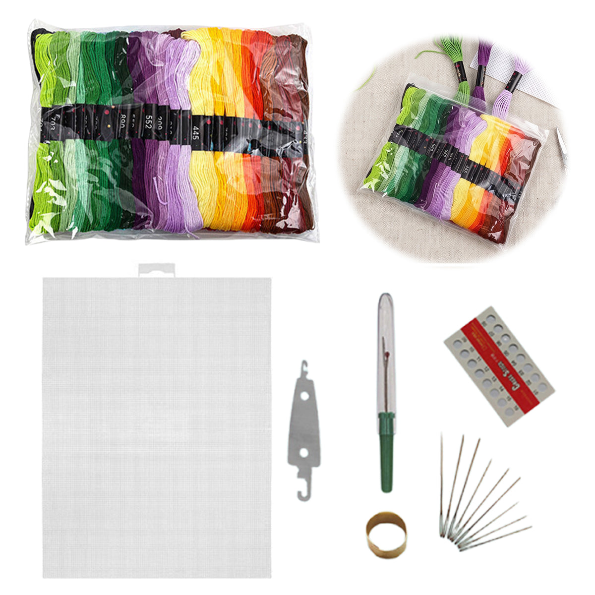 DIY Embroidery Starter Set Thread Stitch Kit(50 Colors Creative Kit)