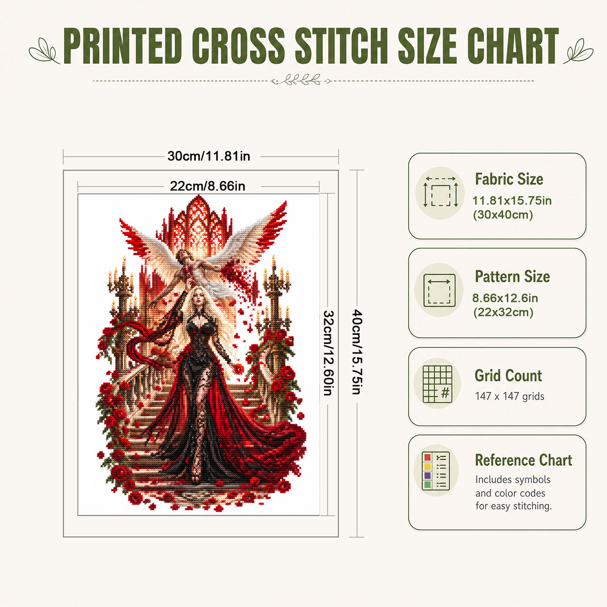Purple Fairy - Full 14CT Stamped Cross Stitch 40x30CM - Huacan