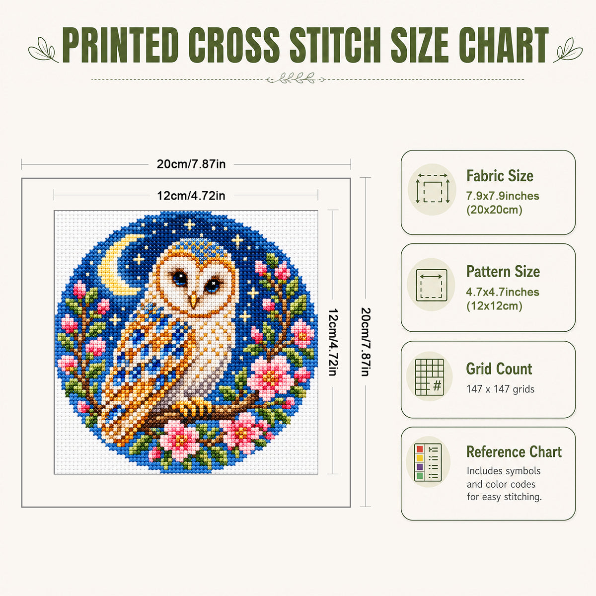 Ice Tree - Full Stamped Cross Stitch 20x20CM - Huacan