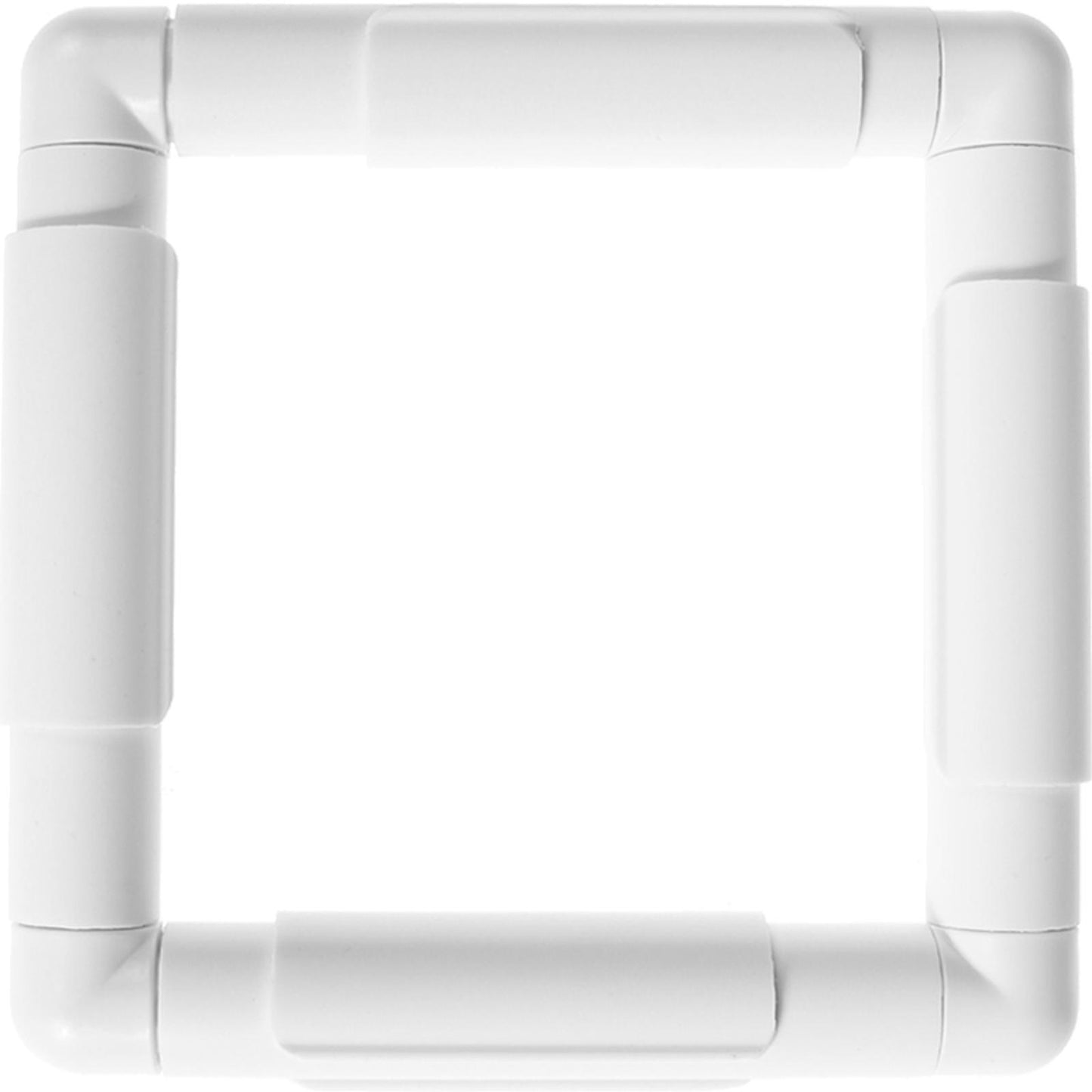 Cross Stitch Clip White Square Frame 15.2x15.2CM | Easy Assemble Sewing Holder for Embroidery Needlework