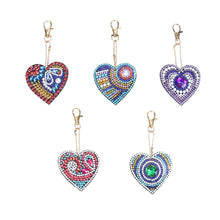 Load image into Gallery viewer, 5pcs/set DIY Love Heart Full Drill Special Shaped Diamond Painting Keychain