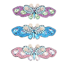 Load image into Gallery viewer, 3pcs Butterfly Rhinestone Hair Clip DIY Crystal Bowknot Barrettes