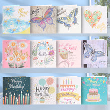 Load image into Gallery viewer, 12pcs Diamond Painting Christmas Postcards Handmade 5D DIY for Birthday Festival