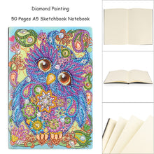 Load image into Gallery viewer, DIY Diamond Painting Notebook 50 Pages Resin Owl Pattern Handmade for Kids Adult