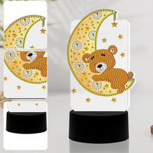 Load image into Gallery viewer, DIY Diamond Painting LED Light Moon Bear Embroidery Night Lamp Ornament Kit