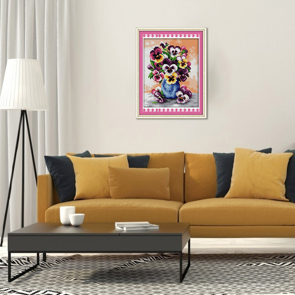 Orchid - 14CT Stamped Cross Stitch 29x22CM - Joy Sunday