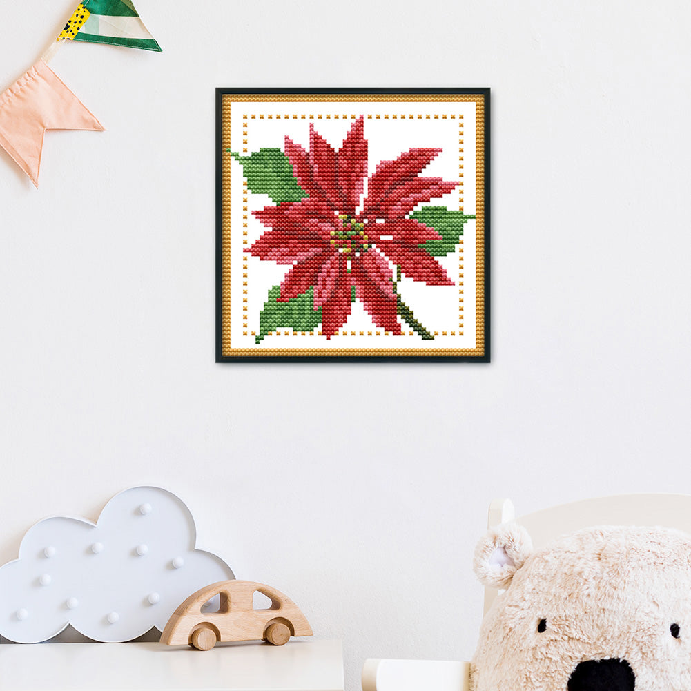 Month Flower - December - 14CT Stamped Cross Stitch 17x17CM - Joy Sunday
