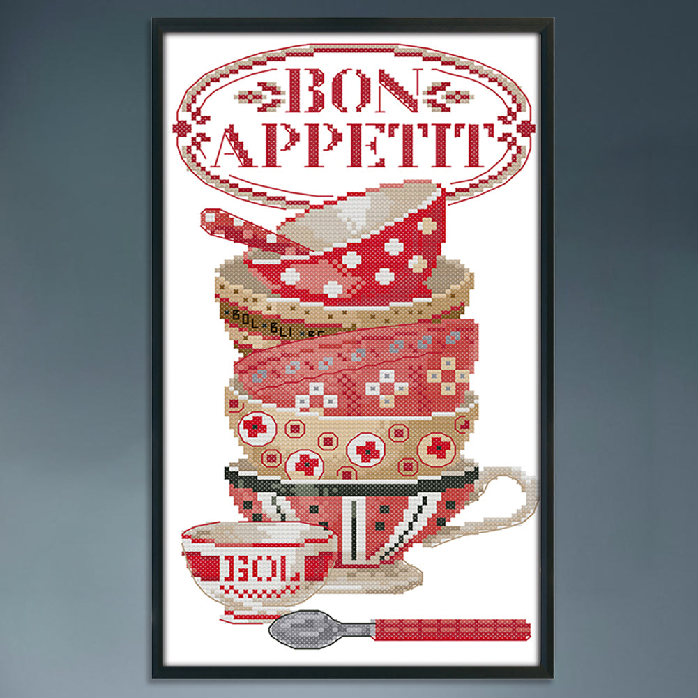 Coffee Cup Ii - 14CT Stamped Cross Stitch 19x34CM - Joy Sunday