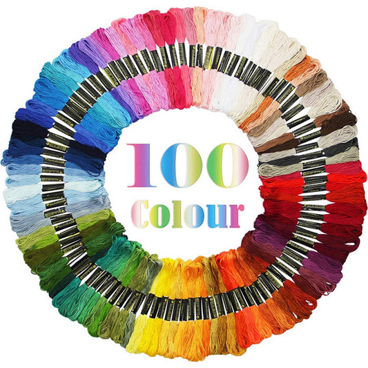 100PCS Cross Stitch Thread DIY Embroidery Sewing Floss Line Kit