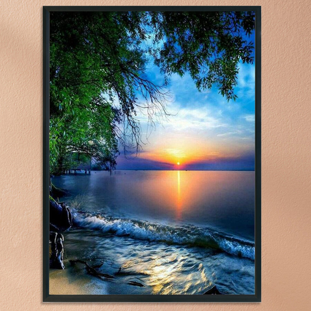 Charming Beach - 11CT Stamped Cross Stitch 36x46CM - Diy
