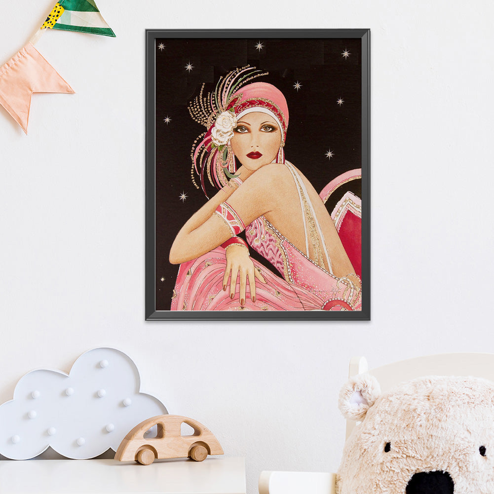 Woman - 11CT Stamped Cross Stitch 30x40CM - Yishu