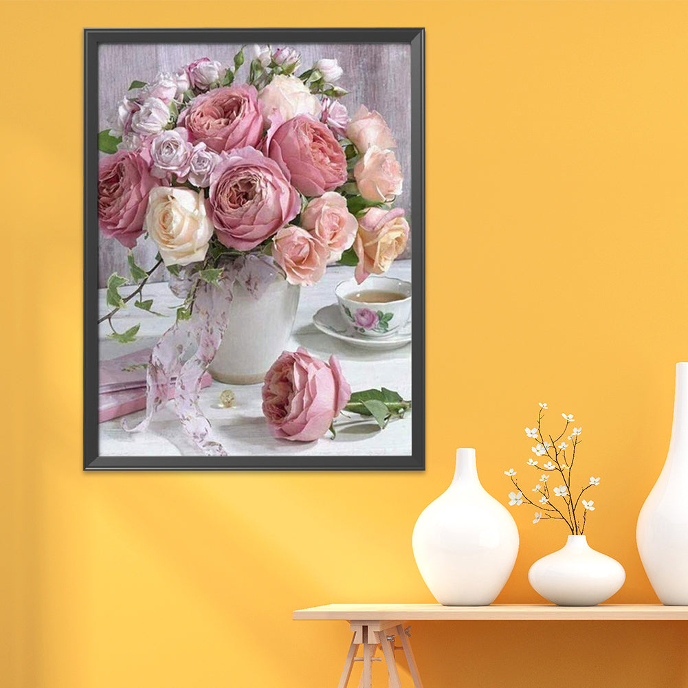 Flower - 11CT Stamped Cross Stitch 30x40CM - Yishu