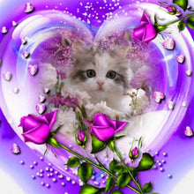 Load image into Gallery viewer, Rose Cat 30*30CM(Canvas) Full Round Drill Diamond Painting