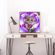 Load image into Gallery viewer, Rose Cat 30*30CM(Canvas) Full Round Drill Diamond Painting