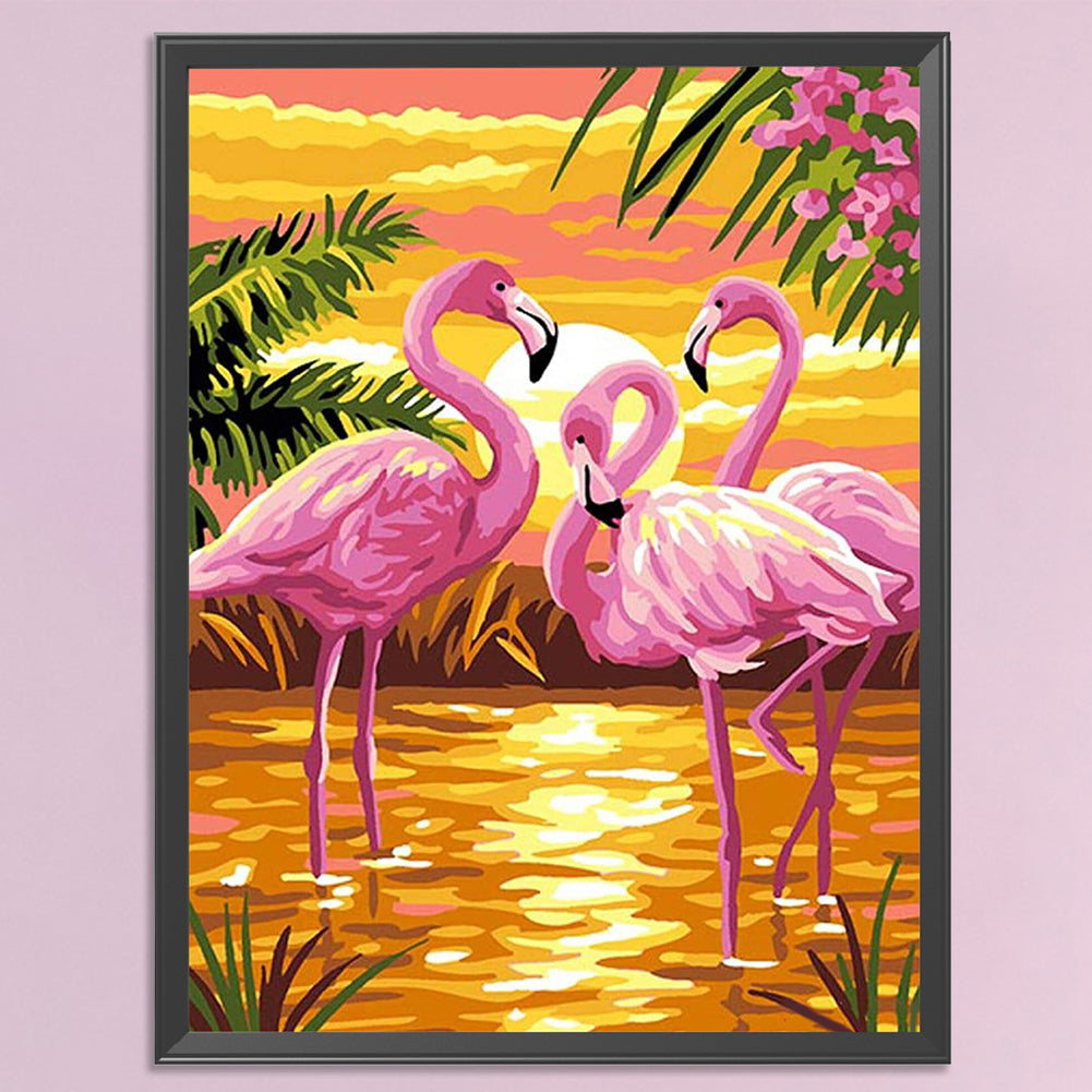 Flamingo - Full 11CT Stamped Cross Stitch 36x46CM - Huacan