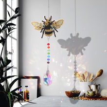 Load image into Gallery viewer, DIY 5D Diamond Painting Rainbow Maker Wind Chime Light Catcher Decor (Bee)