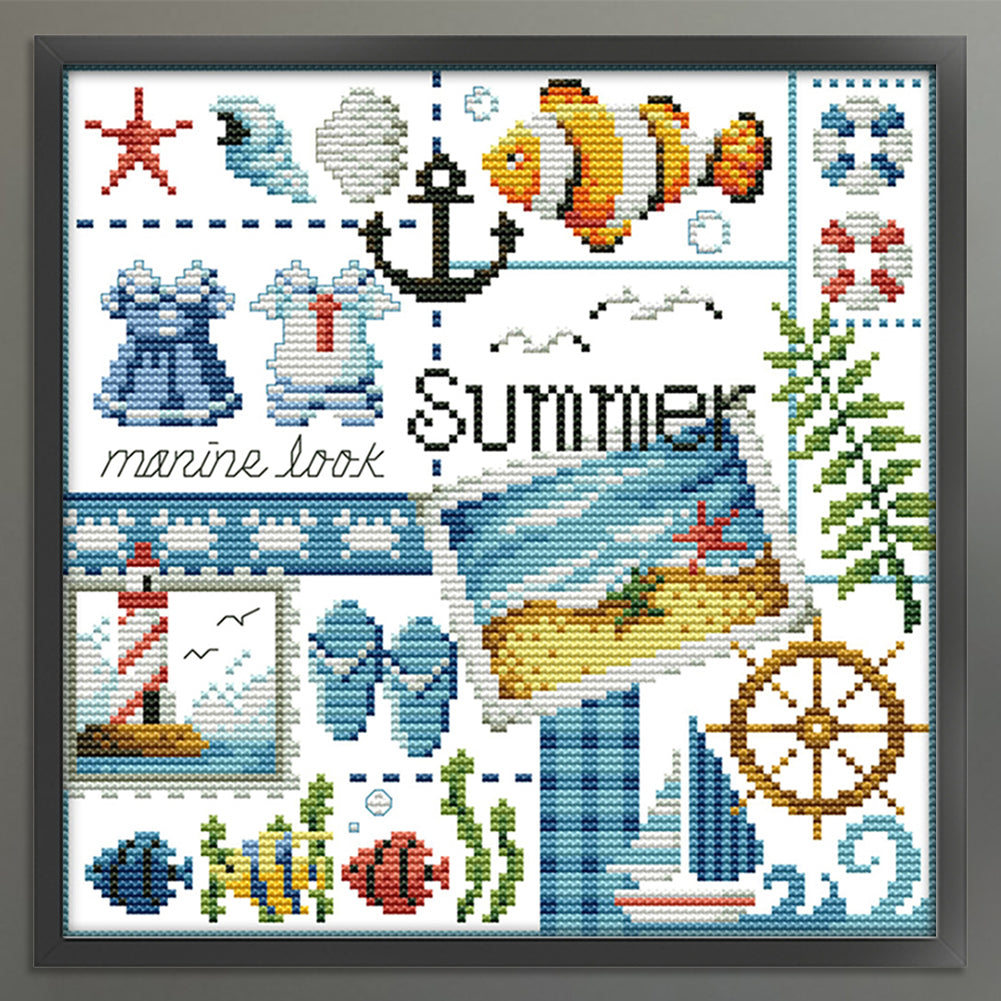 Four Seasons - Summer - Partial 14CT Counted Cross Stitch 27x26CM - Joy Sunday