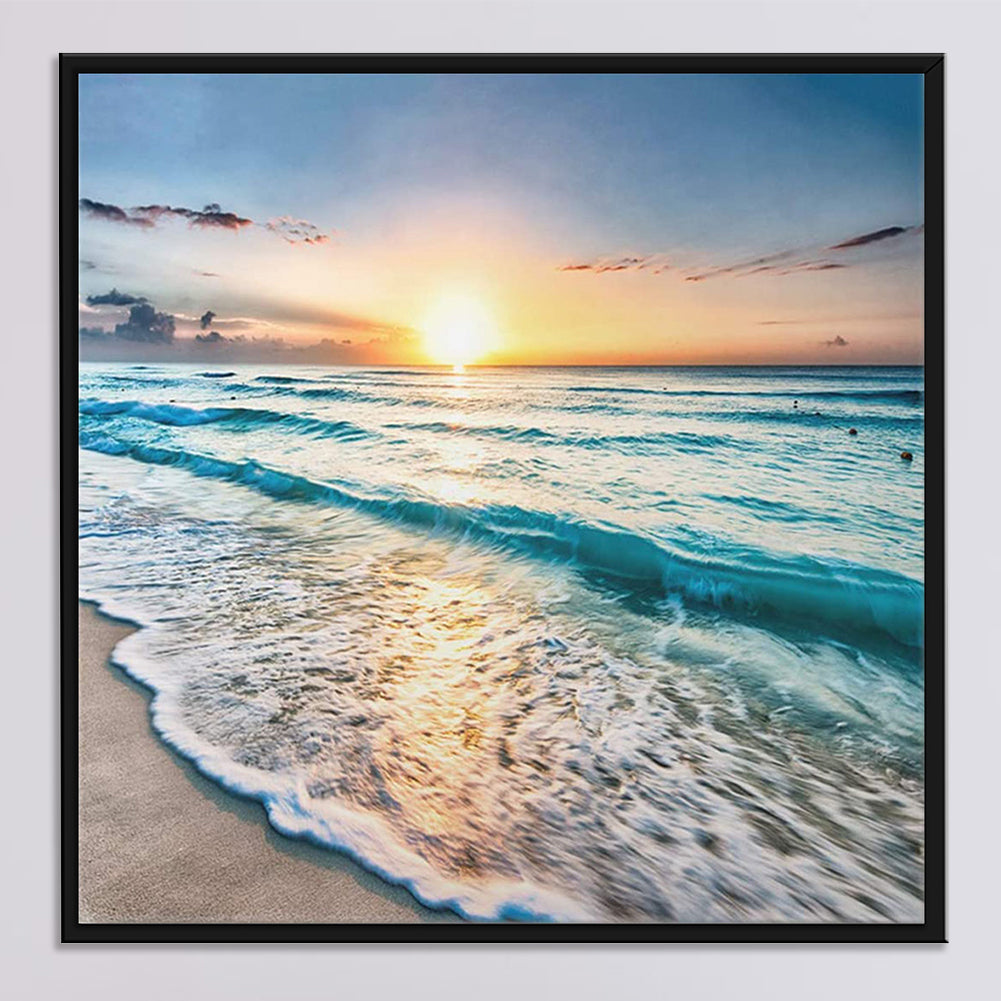 Sunset By The Sea - Full 11CT Stamped Cross Stitch 40x40CM - Band
